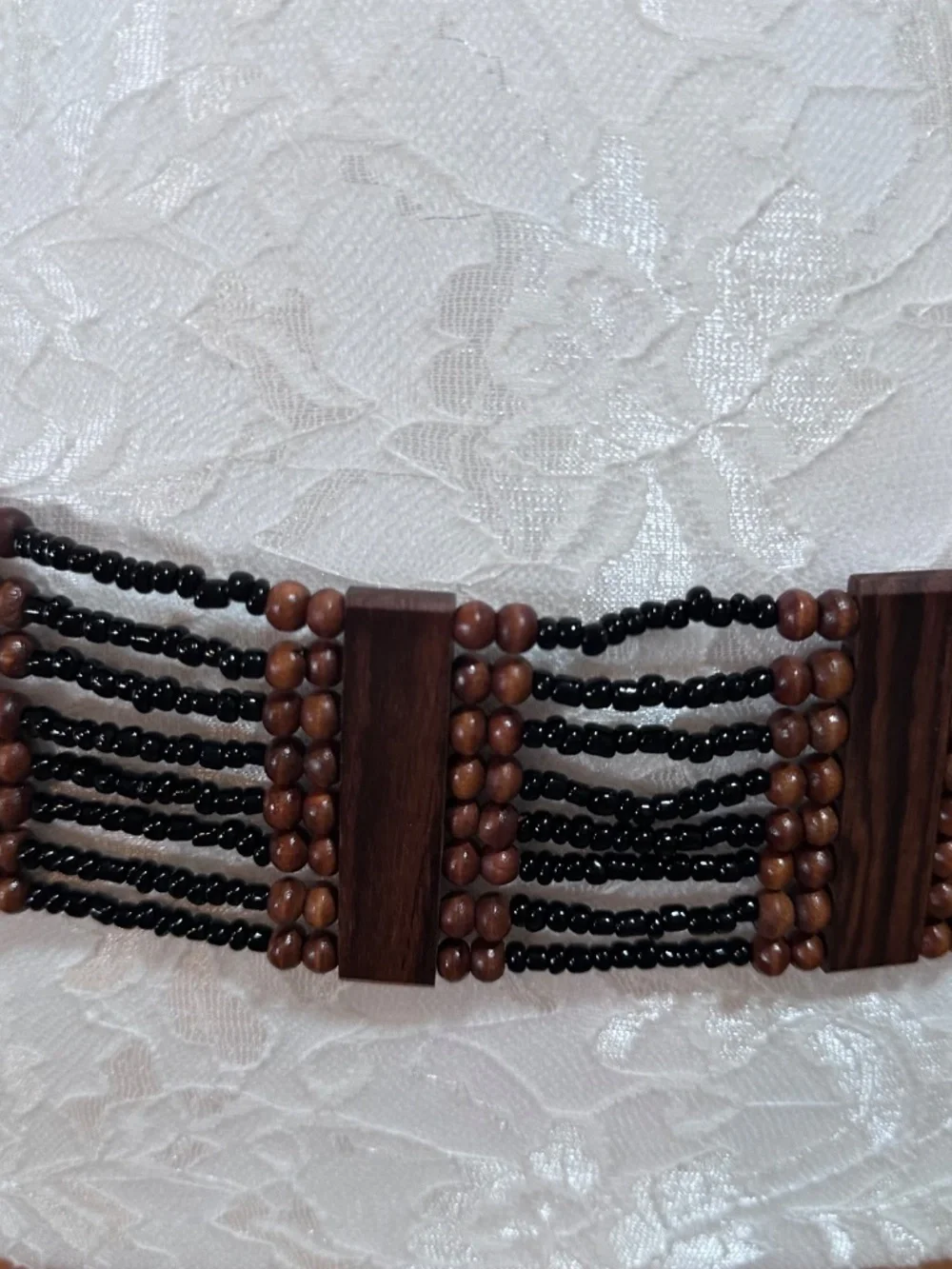 Wood and bead belt